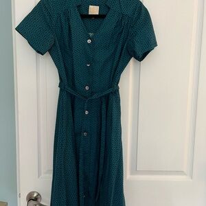 Archerie NYC Original - Teal Button-Front Midi Dress